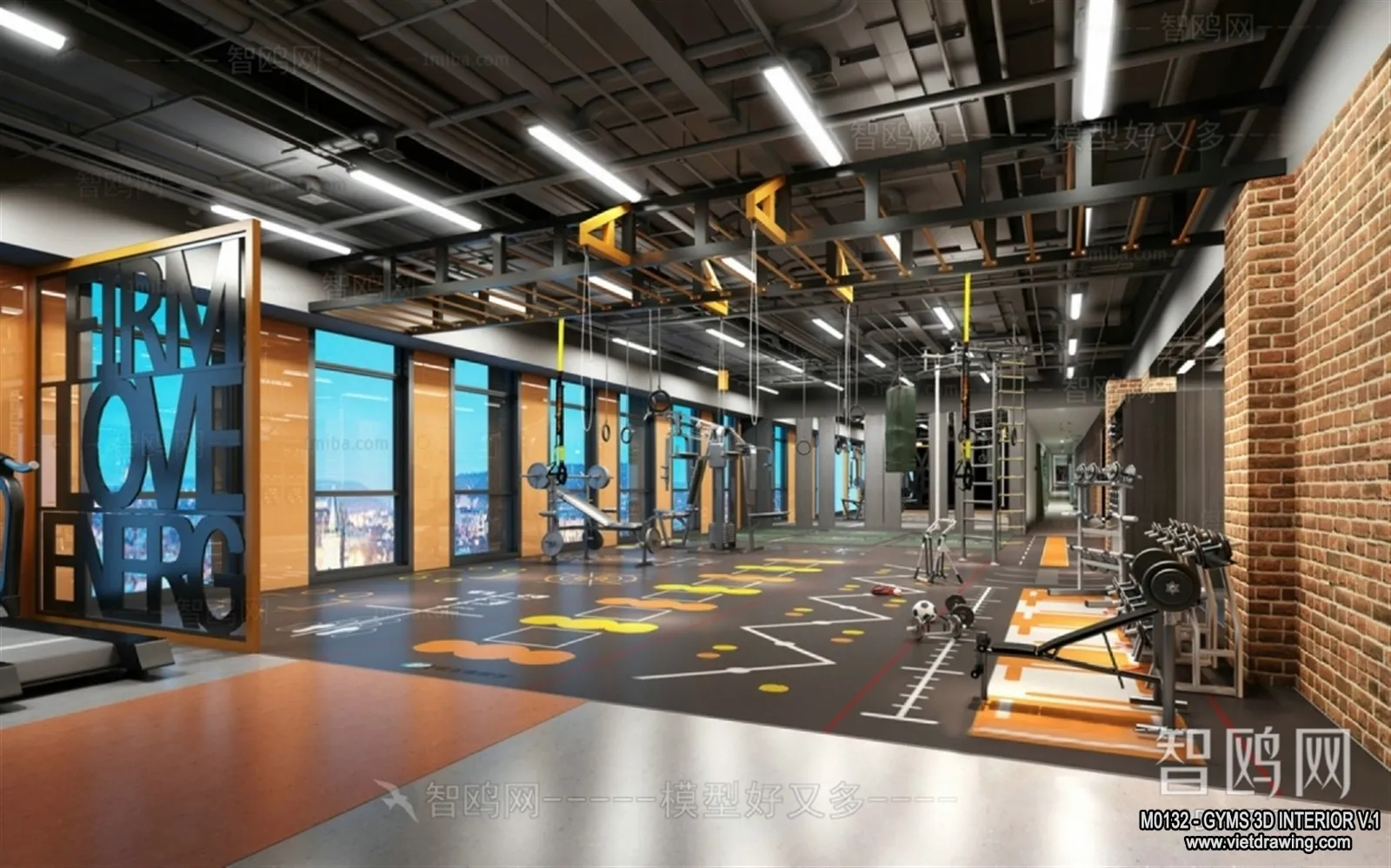 GYM – 3D Interior Scene – 3D Models – 004