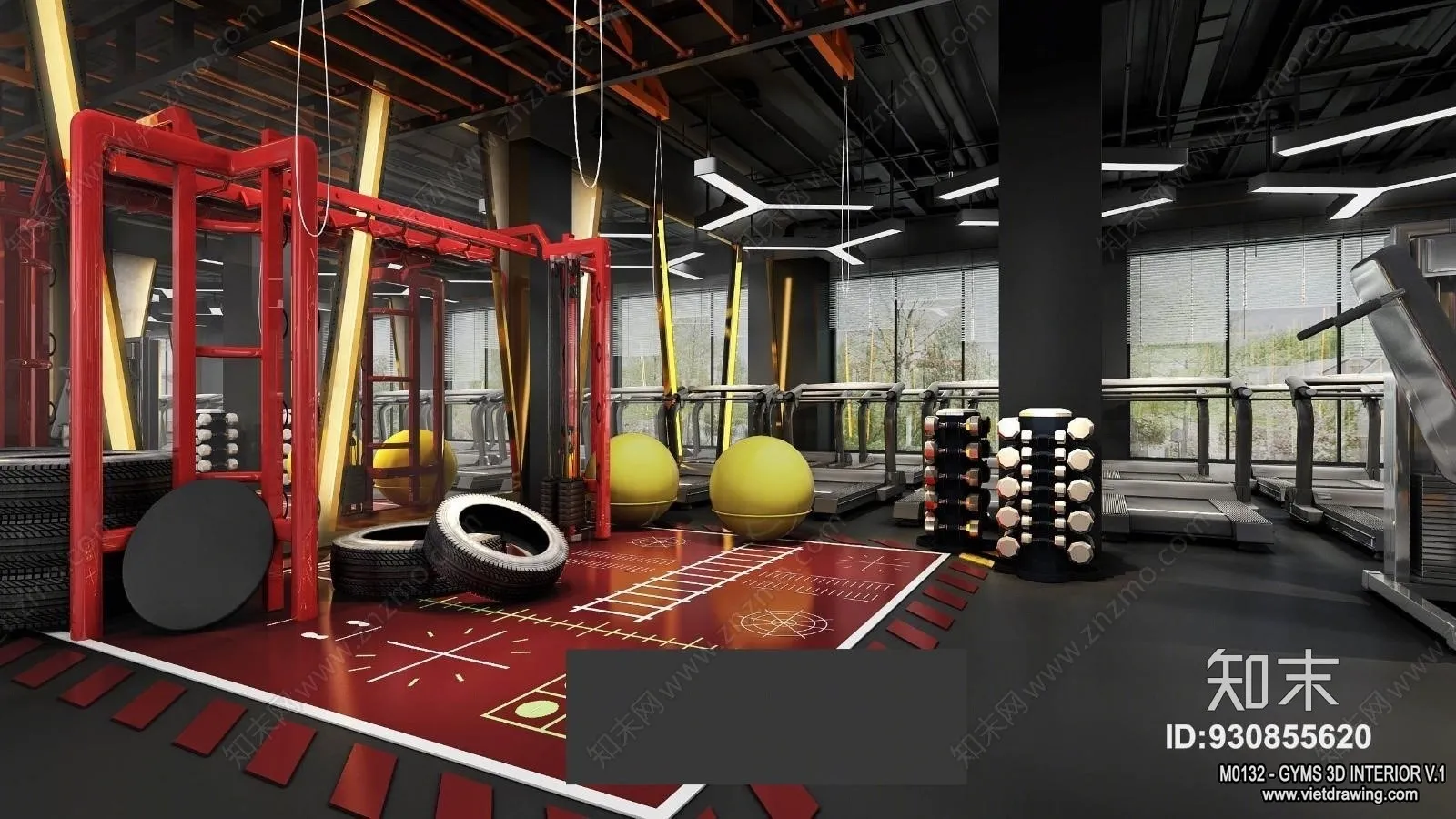 GYM – 3D Interior Scene – 3D Models – 011