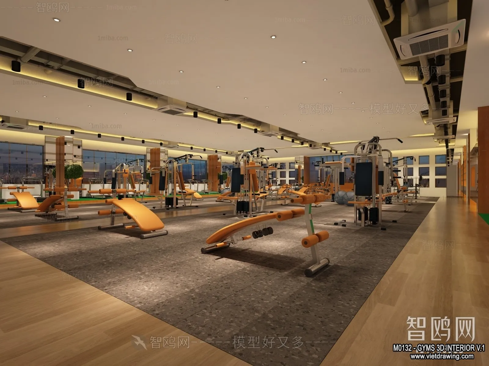 GYM – 3D Interior Scene – 3D Models – 023