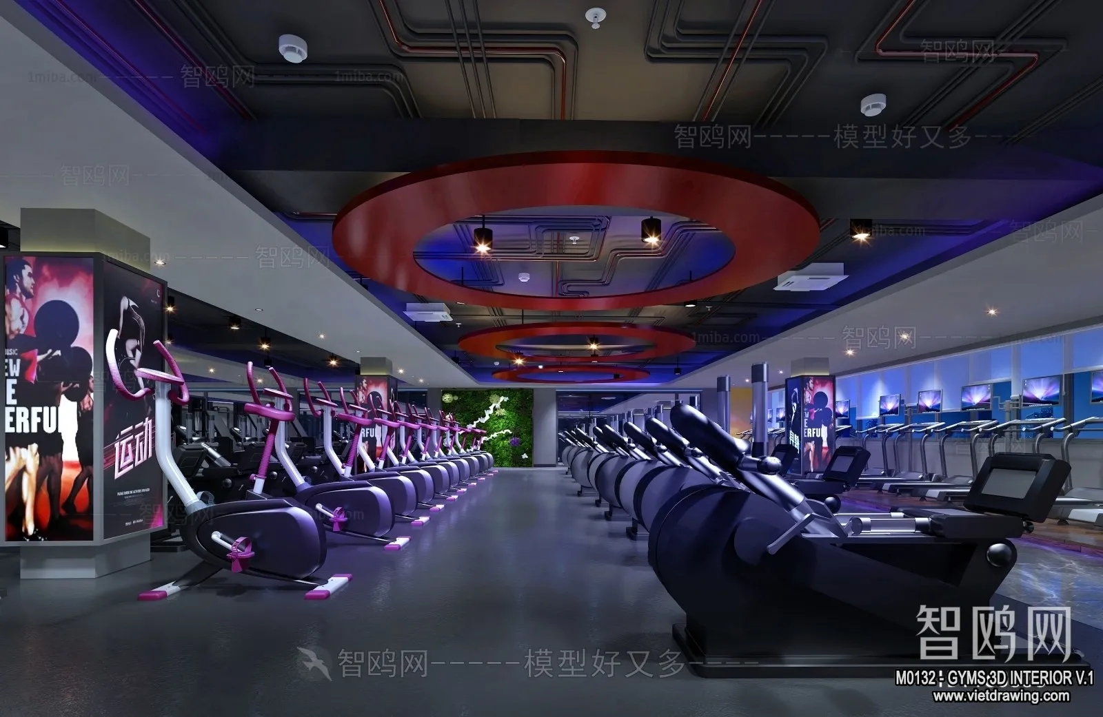 GYM – 3D Interior Scene – 3D Models – 030