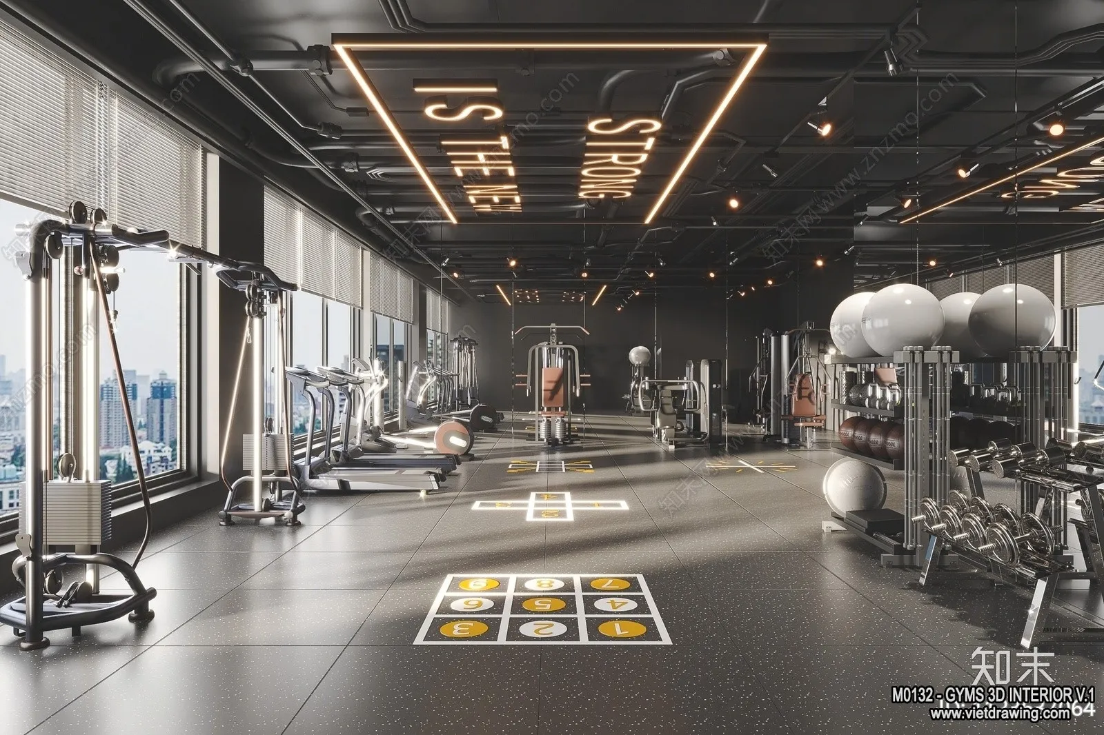 GYM – 3D Interior Scene – 3D Models – 056