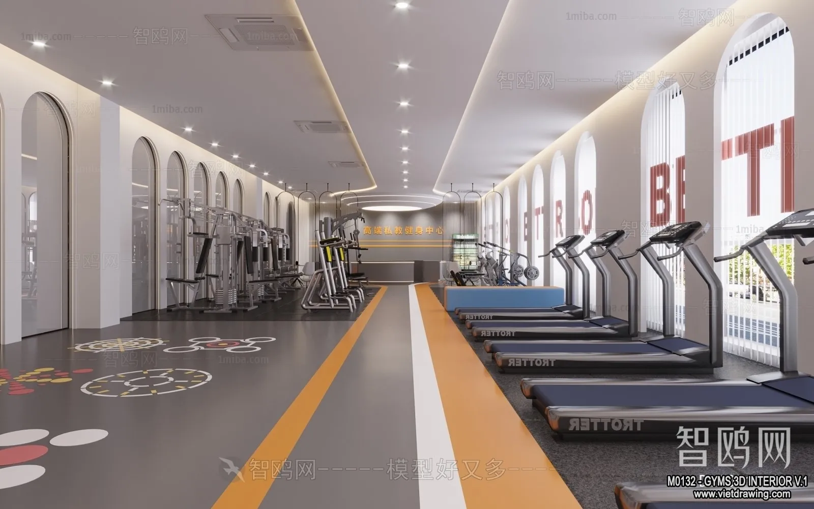 GYM – 3D Interior Scene – 3D Models – 070