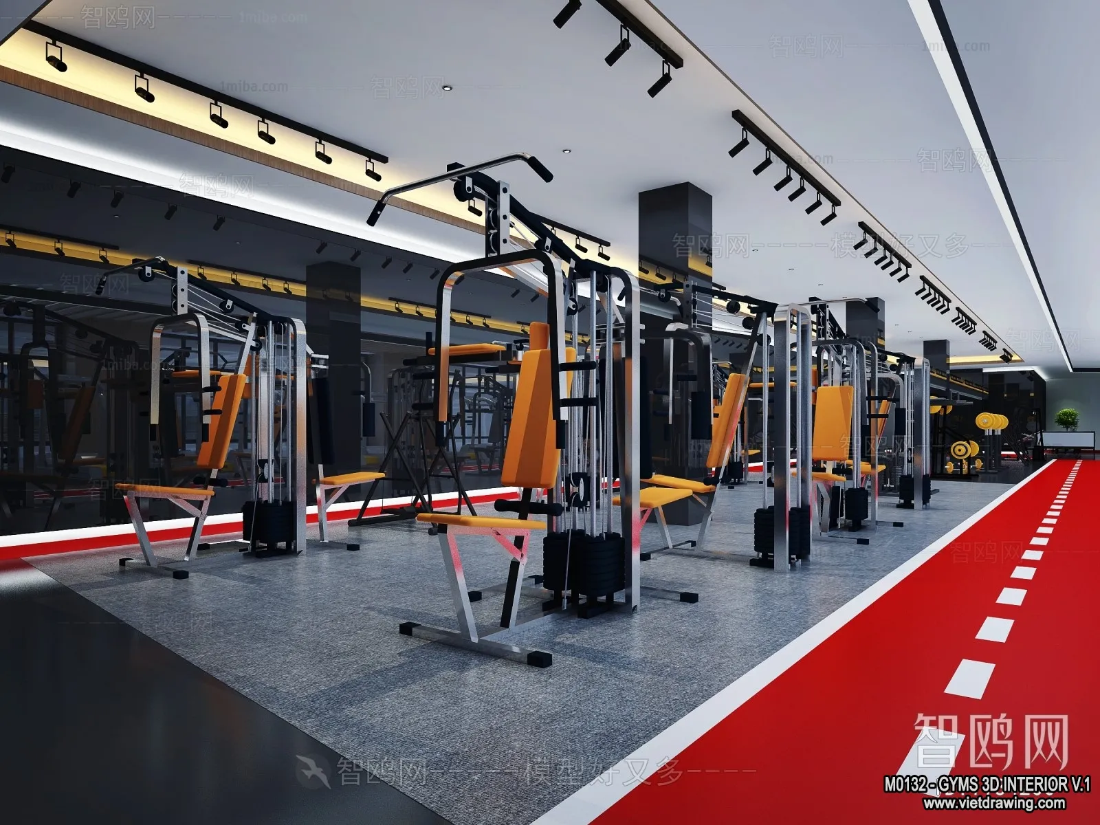 GYM – 3D Interior Scene – 3D Models – 078