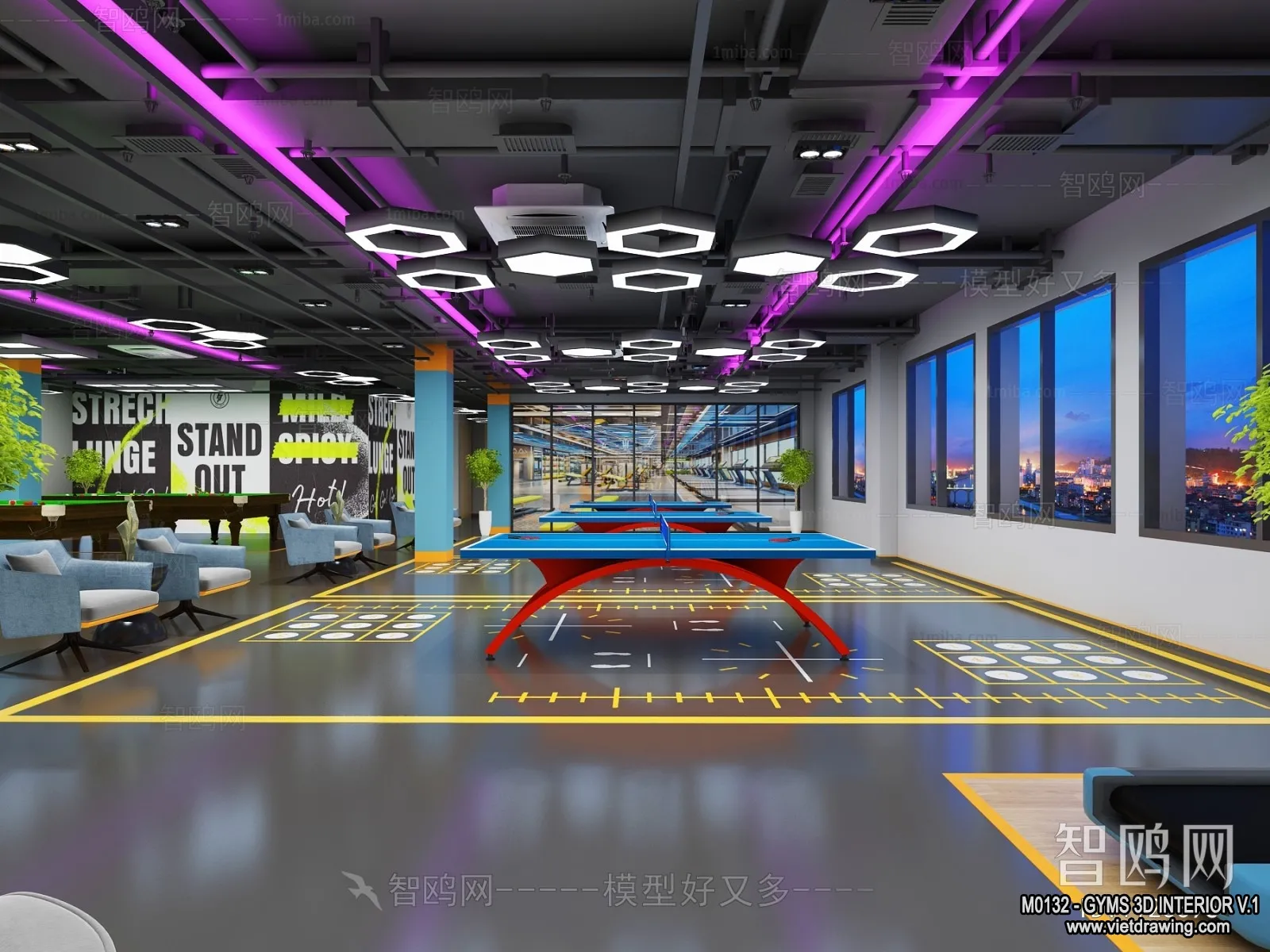 GYM – 3D Interior Scene – 3D Models – 080