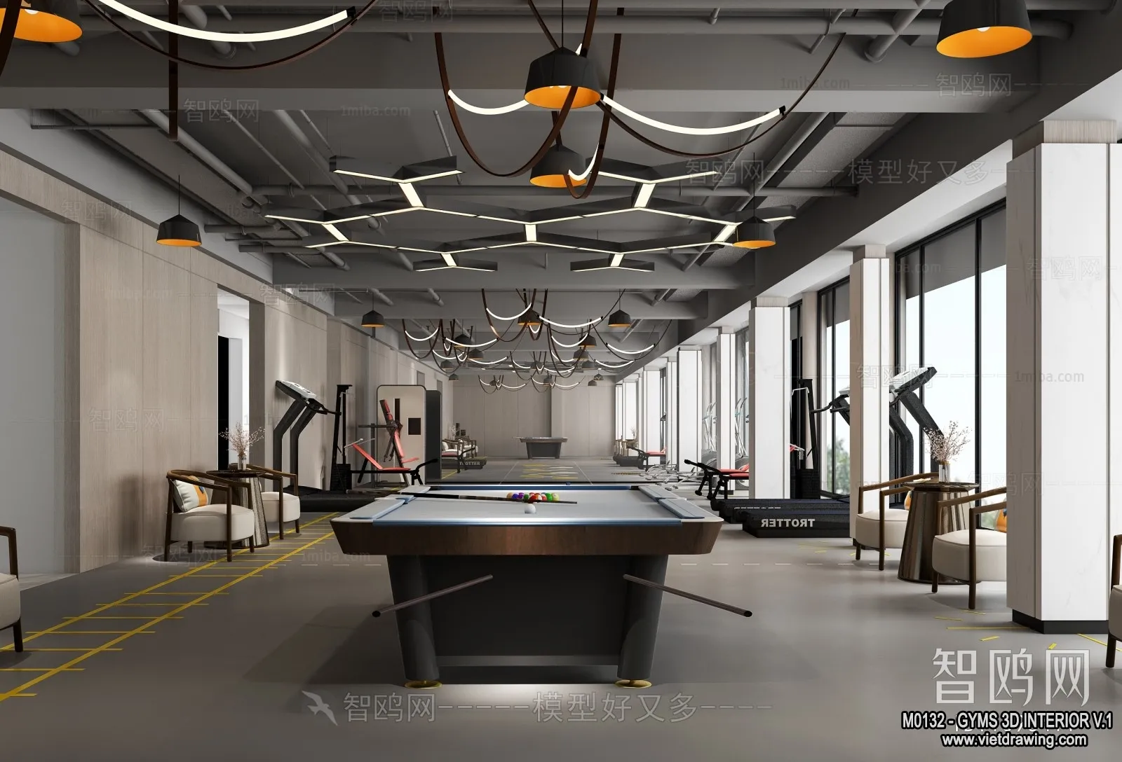 GYM – 3D Interior Scene – 3D Models – 081