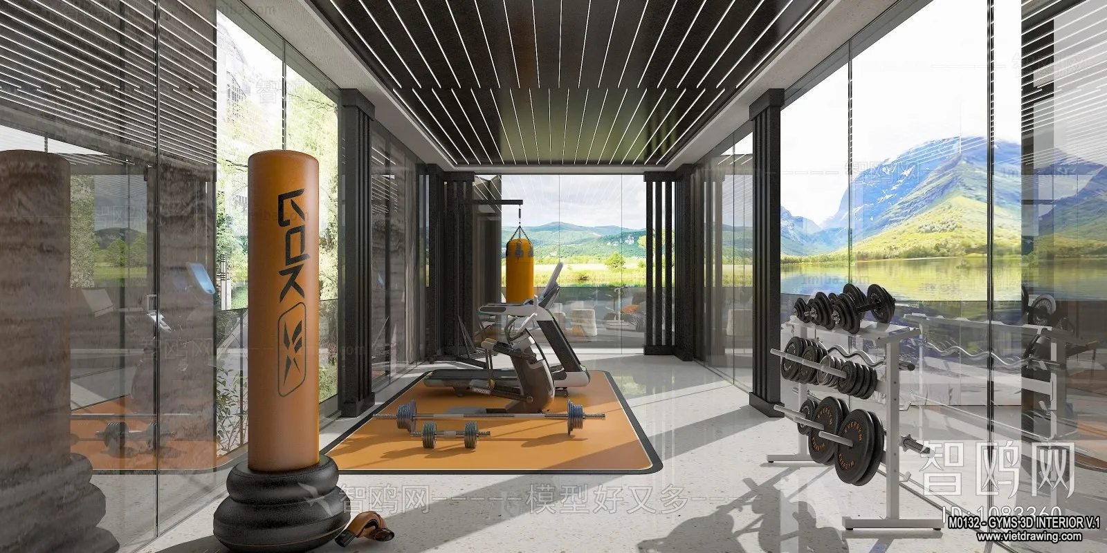 GYM – 3D Interior Scene – 3D Models – 084