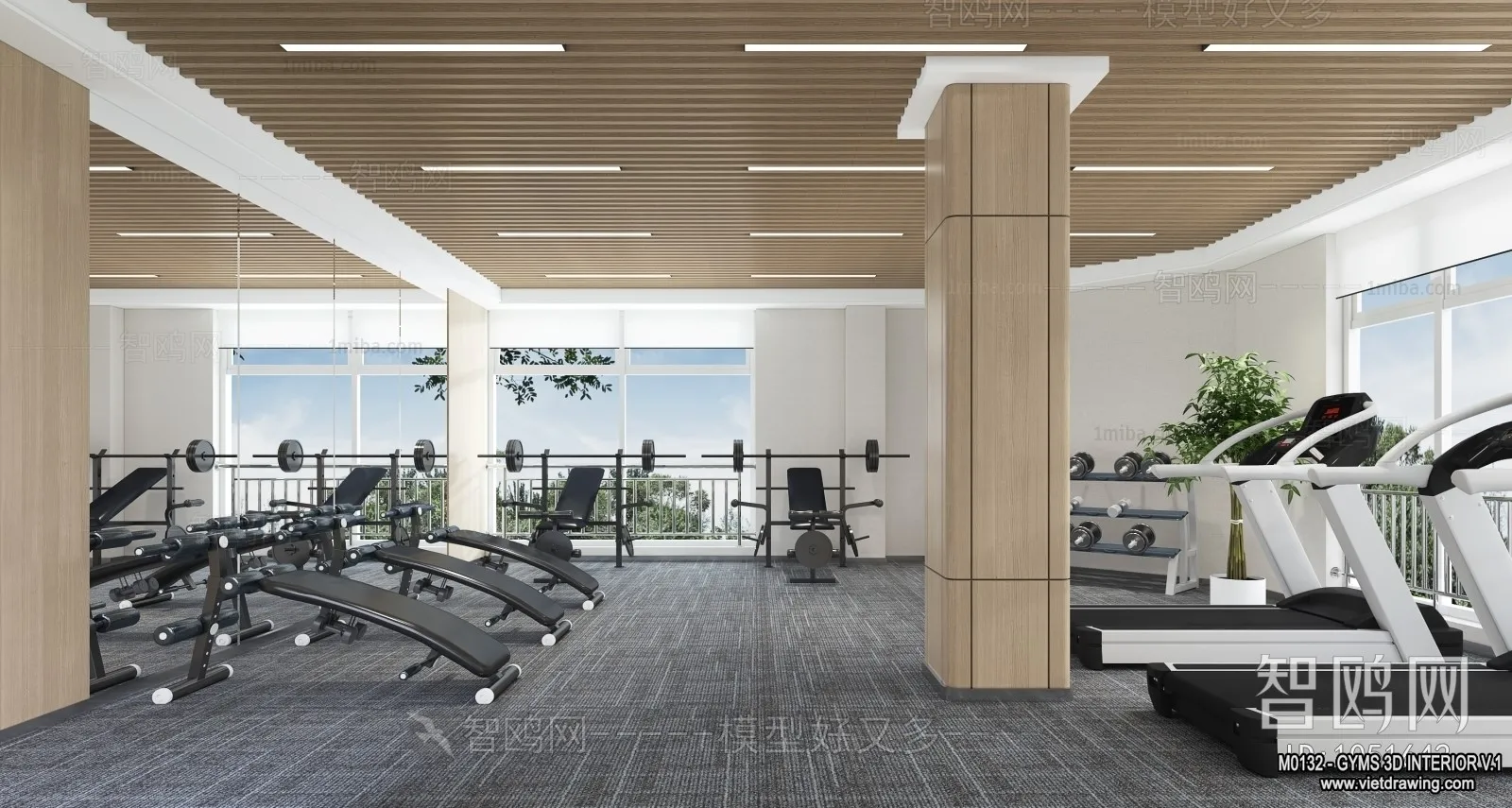 GYM – 3D Interior Scene – 3D Models – 086