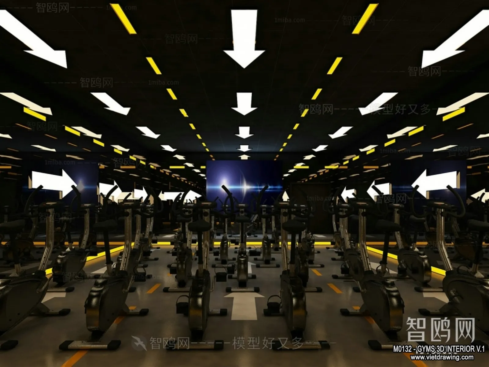 GYM – 3D Interior Scene – 3D Models – 088