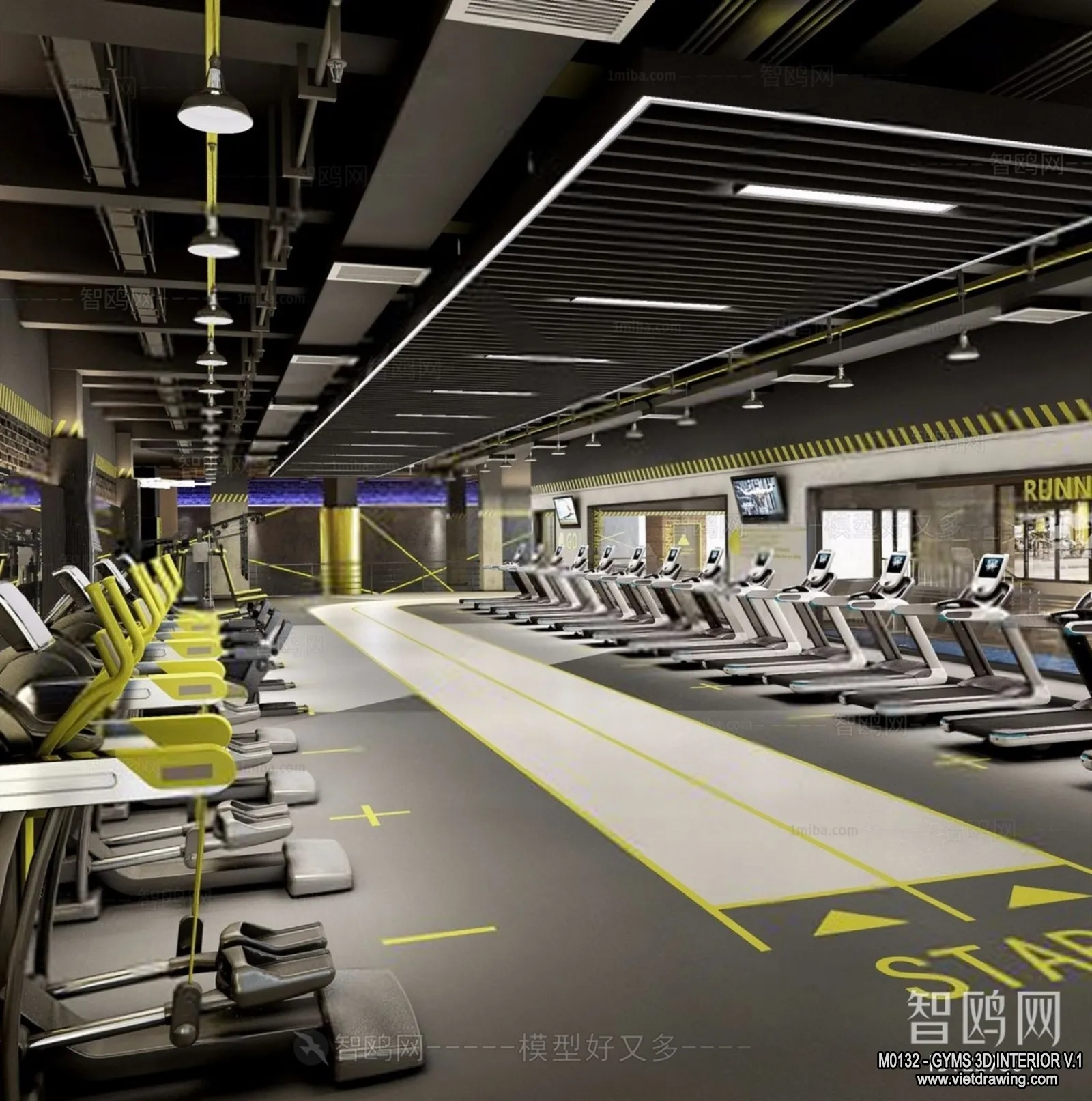 GYM – 3D Interior Scene – 3D Models – 096