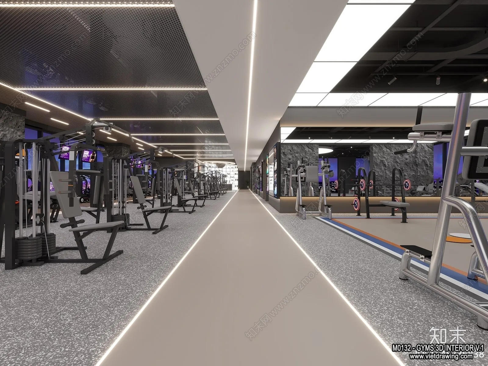 GYM – 3D Interior Scene – 3D Models – 101