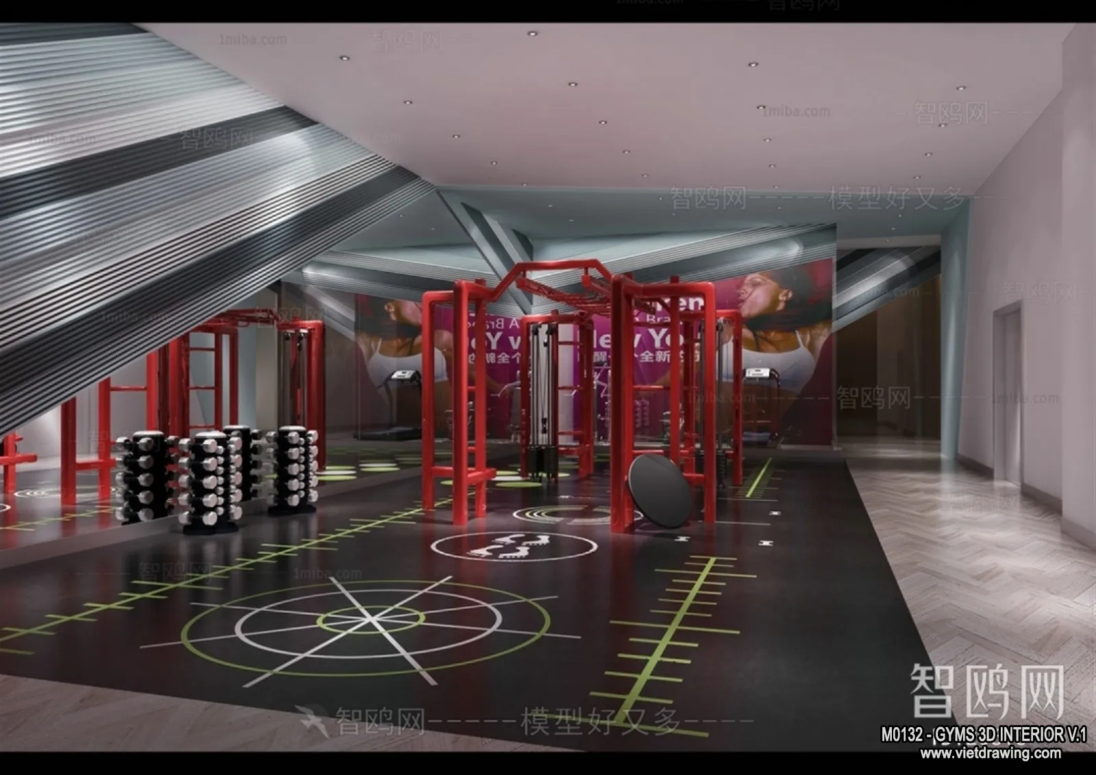 GYM – 3D Interior Scene – 3D Models – 104