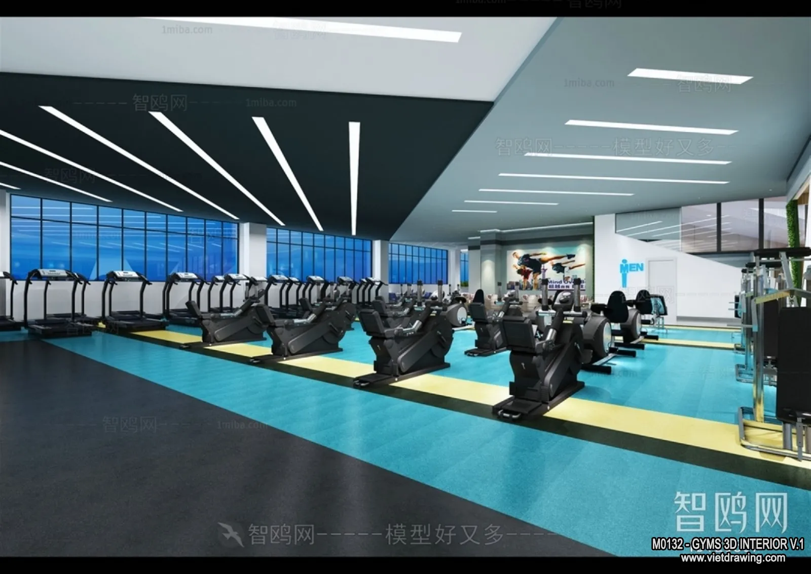 GYM – 3D Interior Scene – 3D Models – 105