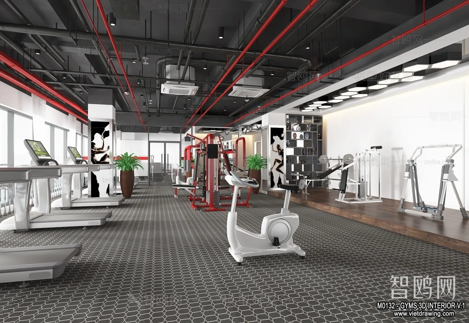 GYM – 3D Interior Scene – 3D Models – 114