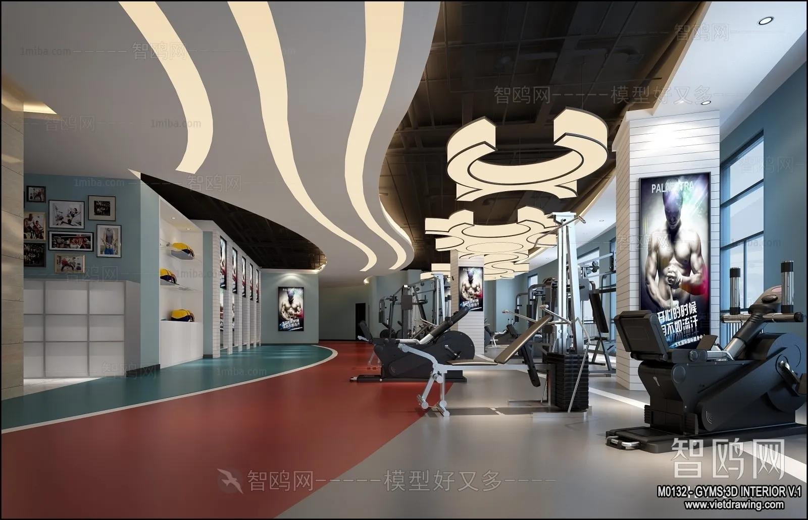 GYM – 3D Interior Scene – 3D Models – 121