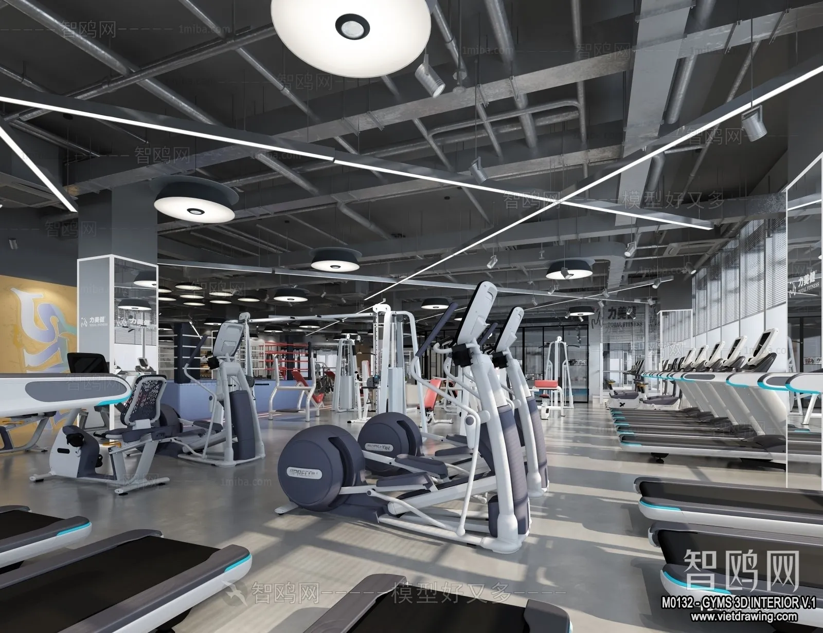 GYM – 3D Interior Scene – 3D Models – 124