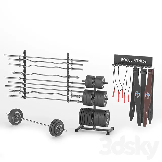 Gym-Tools-Fitness-Body-Building-set-05 3DS Max Model