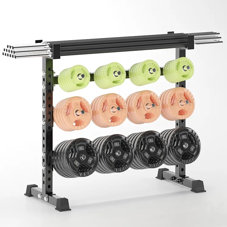 Gym Tools Fitness Body Building Set 09 3DS Max Model