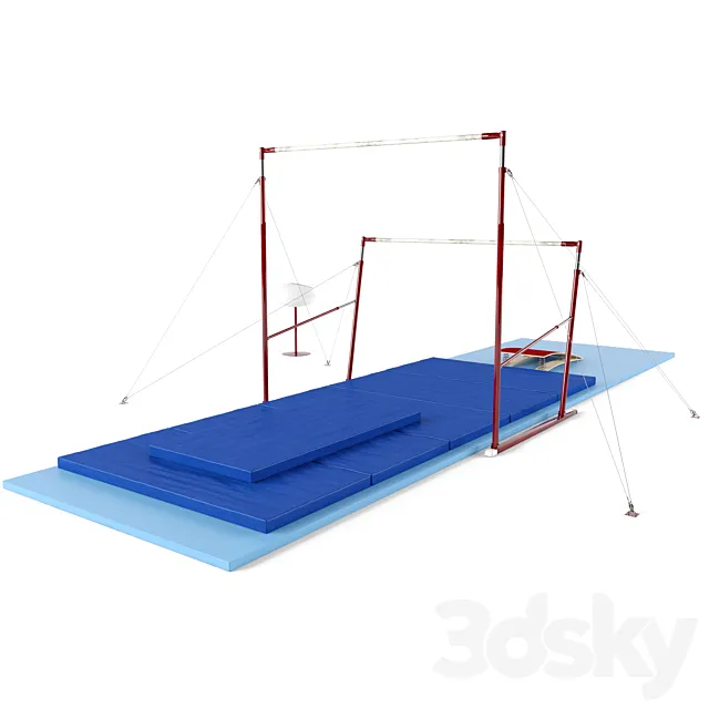 Gymnastic uneven bars (female) 3ds Max