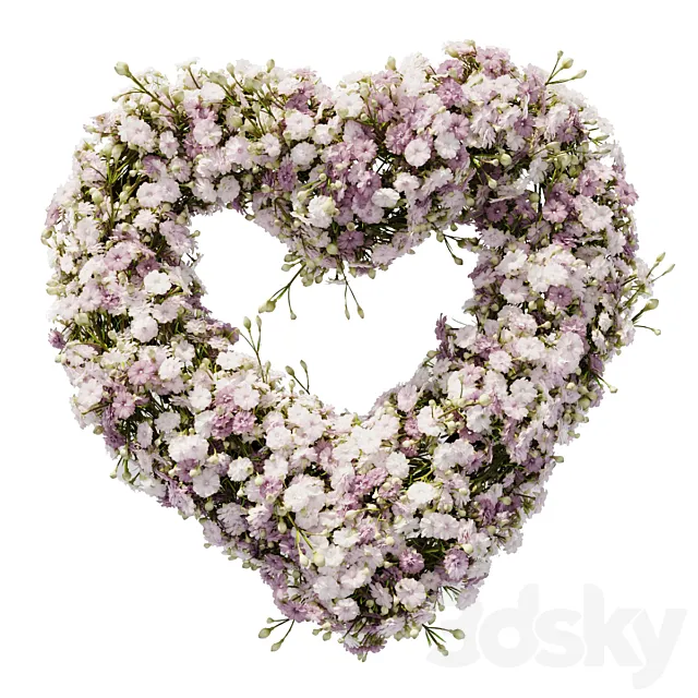 gypsophila wreath 3ds Max