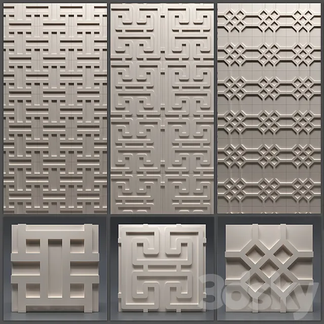 Gypsum 3D panel 3ds Max