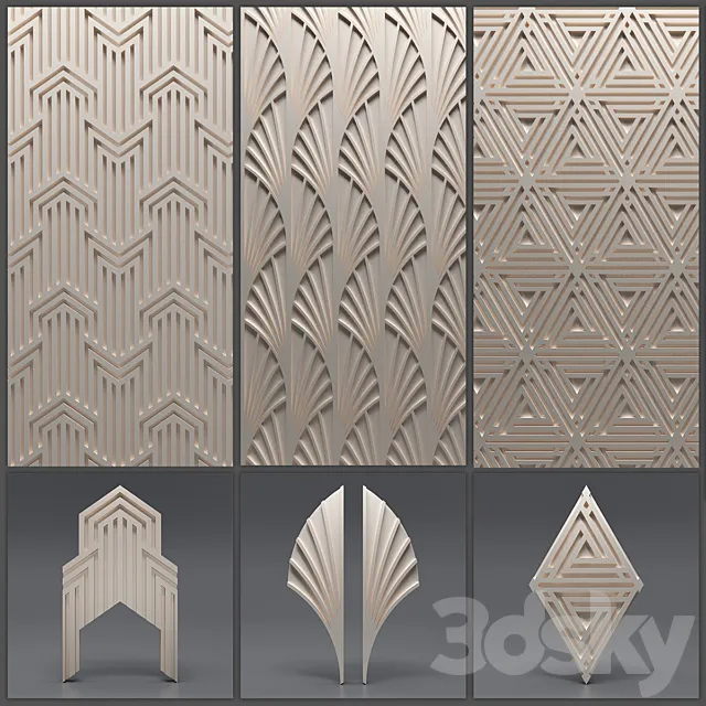 Gypsum 3D panel 3DS Max Model