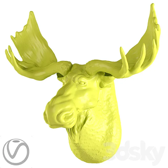 Gypsum moose head 3ds Max