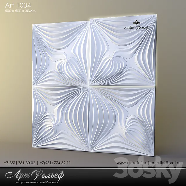 Gypsum panel 3d Art-1004 from ArtRelef 3ds Max