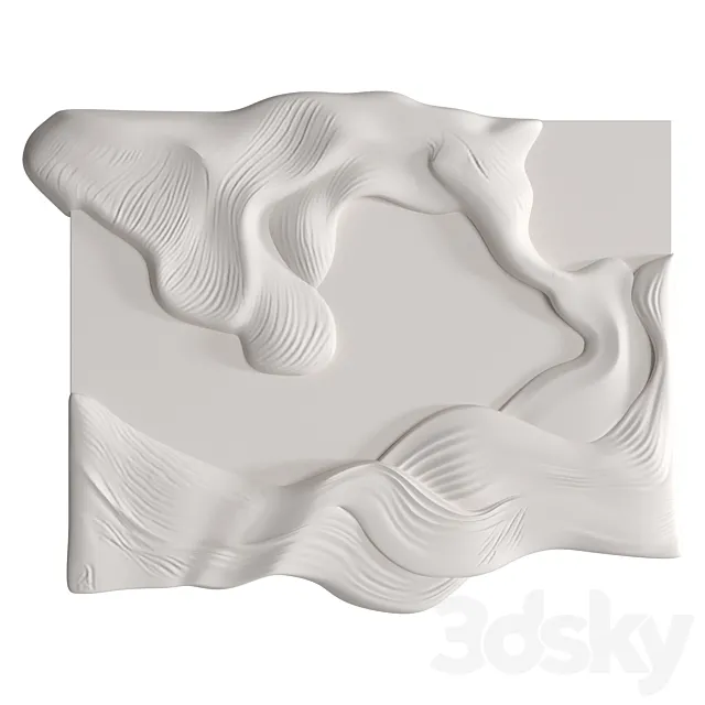 Gypsum panel Waves 3ds Max