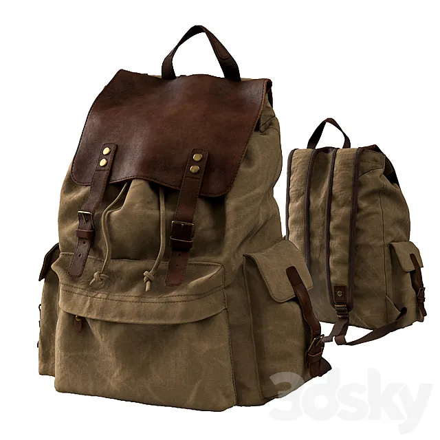 H-ANDYBAG Canvas Backpack 3ds Max