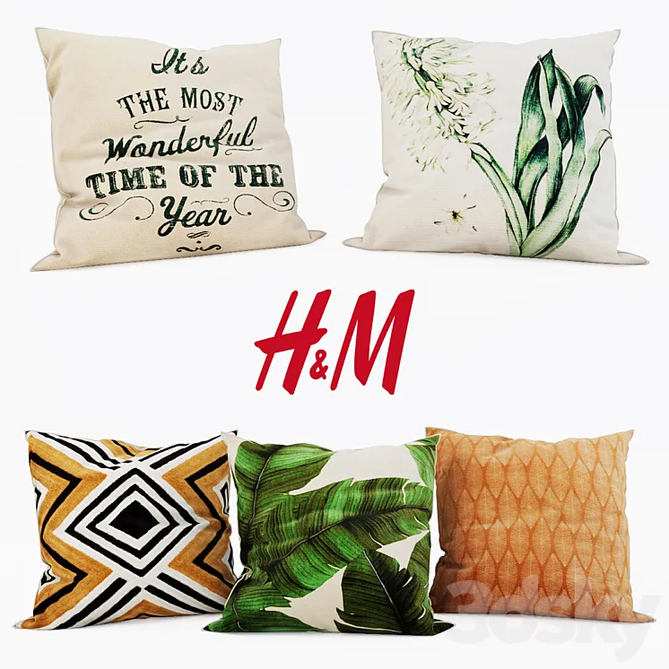 H & M Home – Decorative Pillows set 11 3DS Max