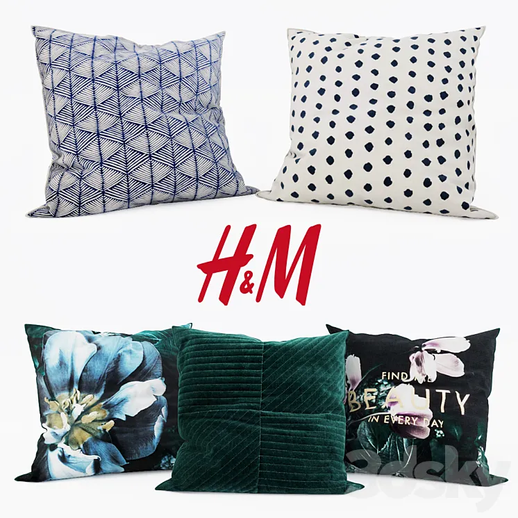 H & M Home – Decorative Pillows set 12 3DS Max