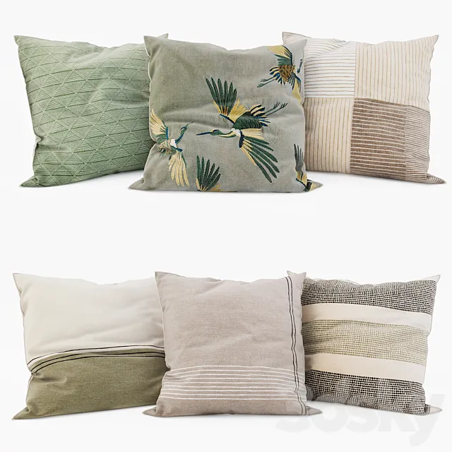 H & M Home – Decorative Pillows set 14 3DS Max Model