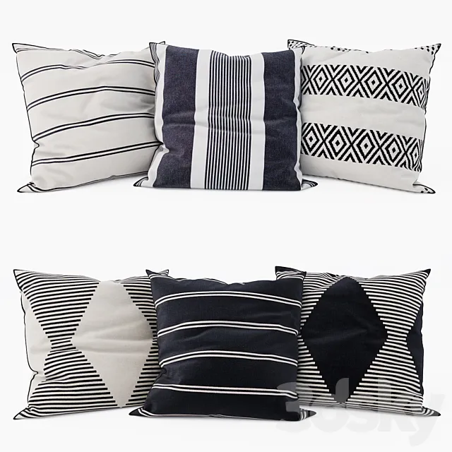H & M Home – Decorative Pillows set 19 3DSMax File