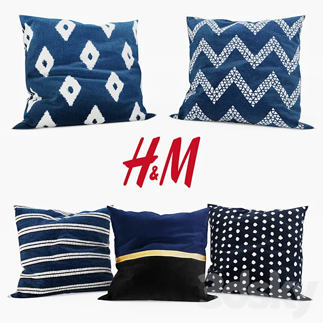 H & M Home – Decorative Pillows set 3 3DSMax File