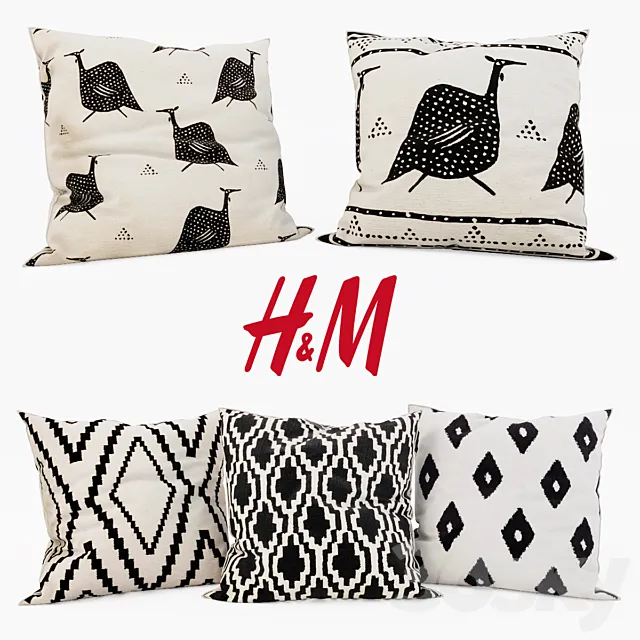 H & M Home – Decorative Pillows set 4 3DSMax File