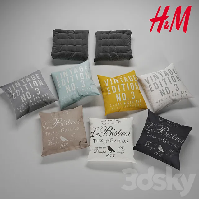 H & M Vintage pillow set 3DSMax File