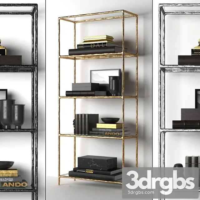 Haddeus forged brass & glass open shelving 2 3dsmax Download
