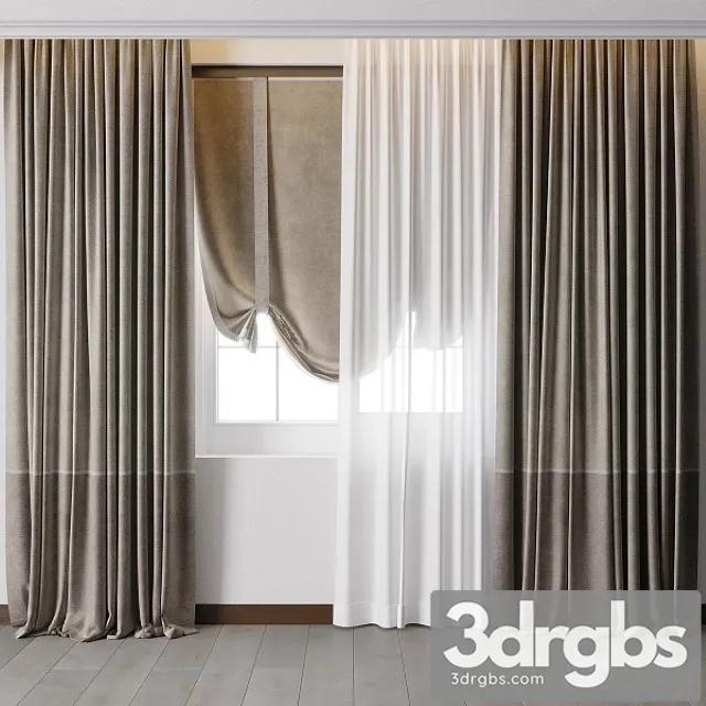 Hadi Curtain With Roman Blind 68 3dsmax Download