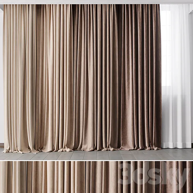 Hadi Curtains 51 – collection red curtains 3ds Max