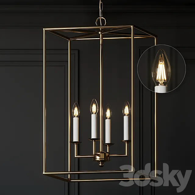 Hadley 4-Light Pendant Chandelier 3DSMax File