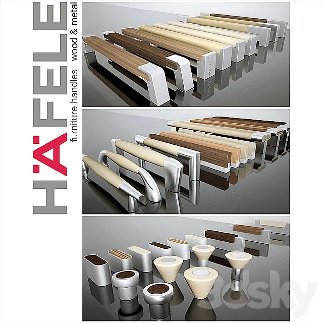 Hafele handles-Wood and metal 3DSMax File