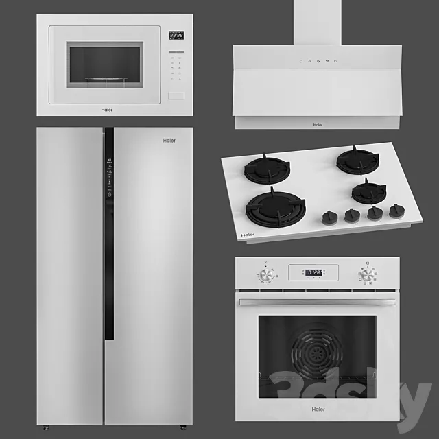 Haier kitchen set white 3DS Max Model