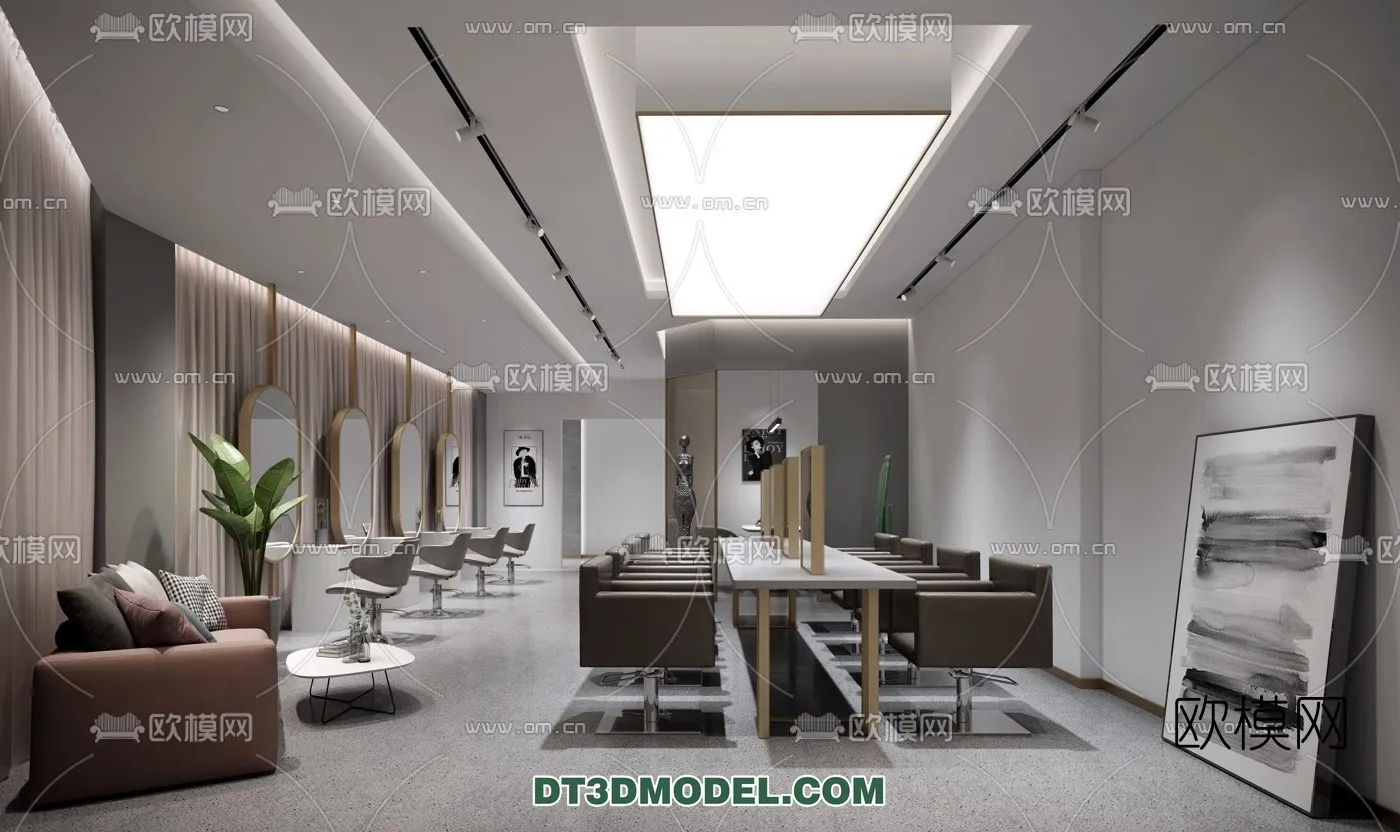 Hair Salon – 3D Interior Scene – 002