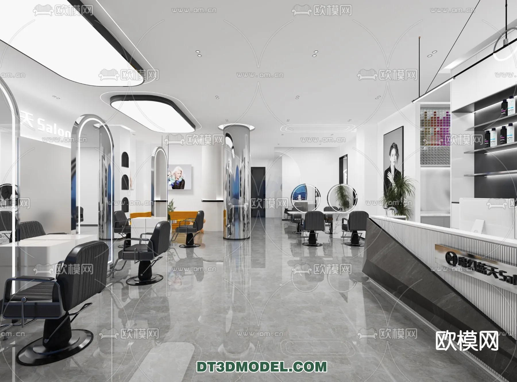 Hair Salon – 3D Interior Scene – 005