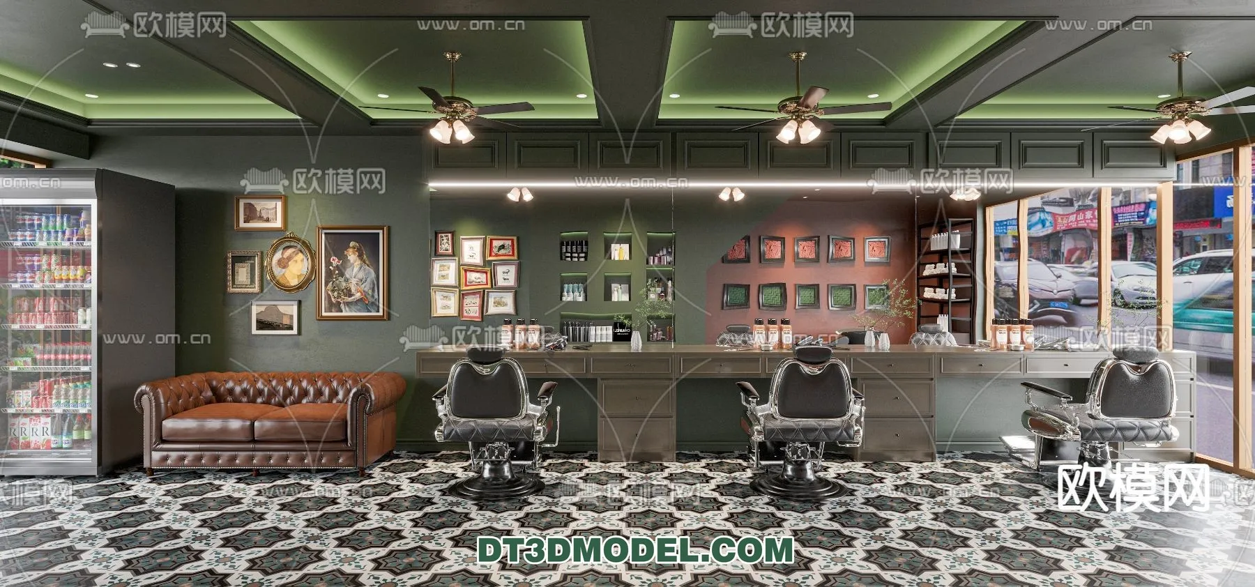 Hair Salon – 3D Interior Scene – 014