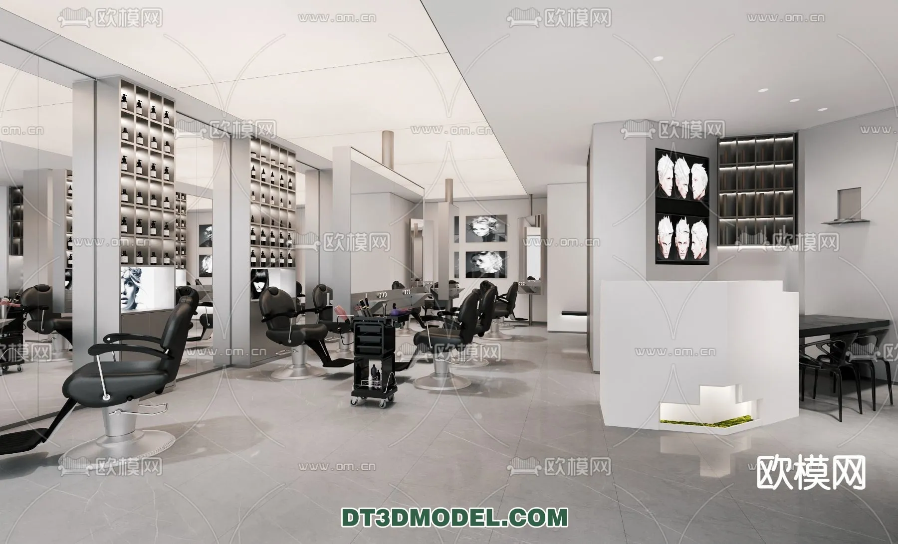 Hair Salon – 3D Interior Scene – 036