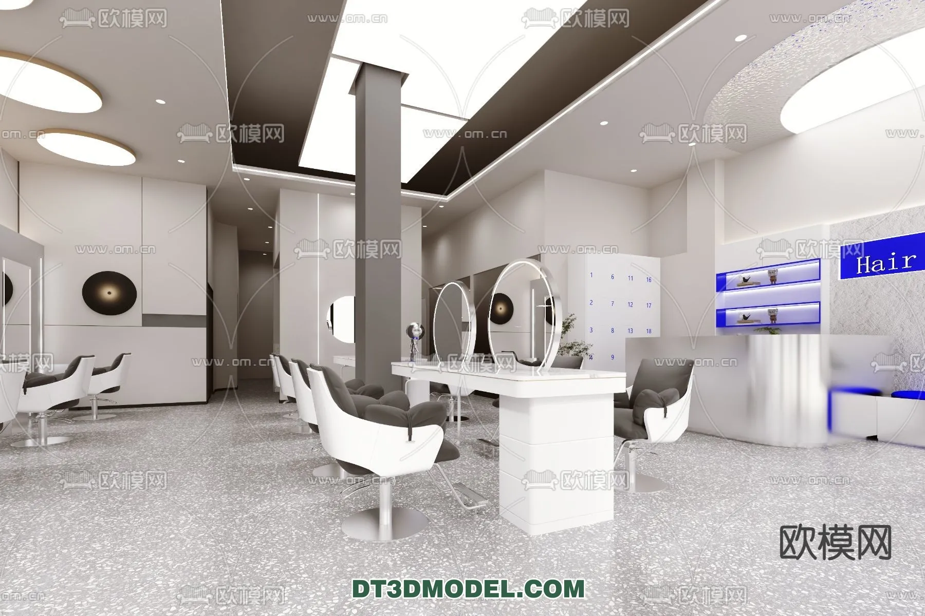 Hair Salon – 3D Interior Scene – 047