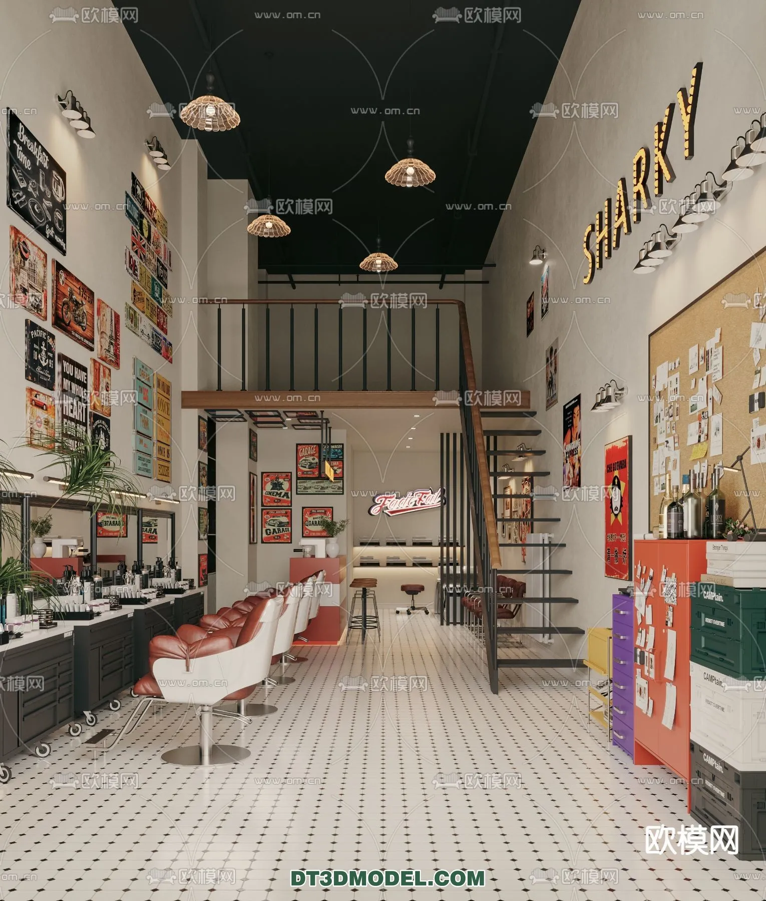 Hair Salon – 3D Interior Scene – 053