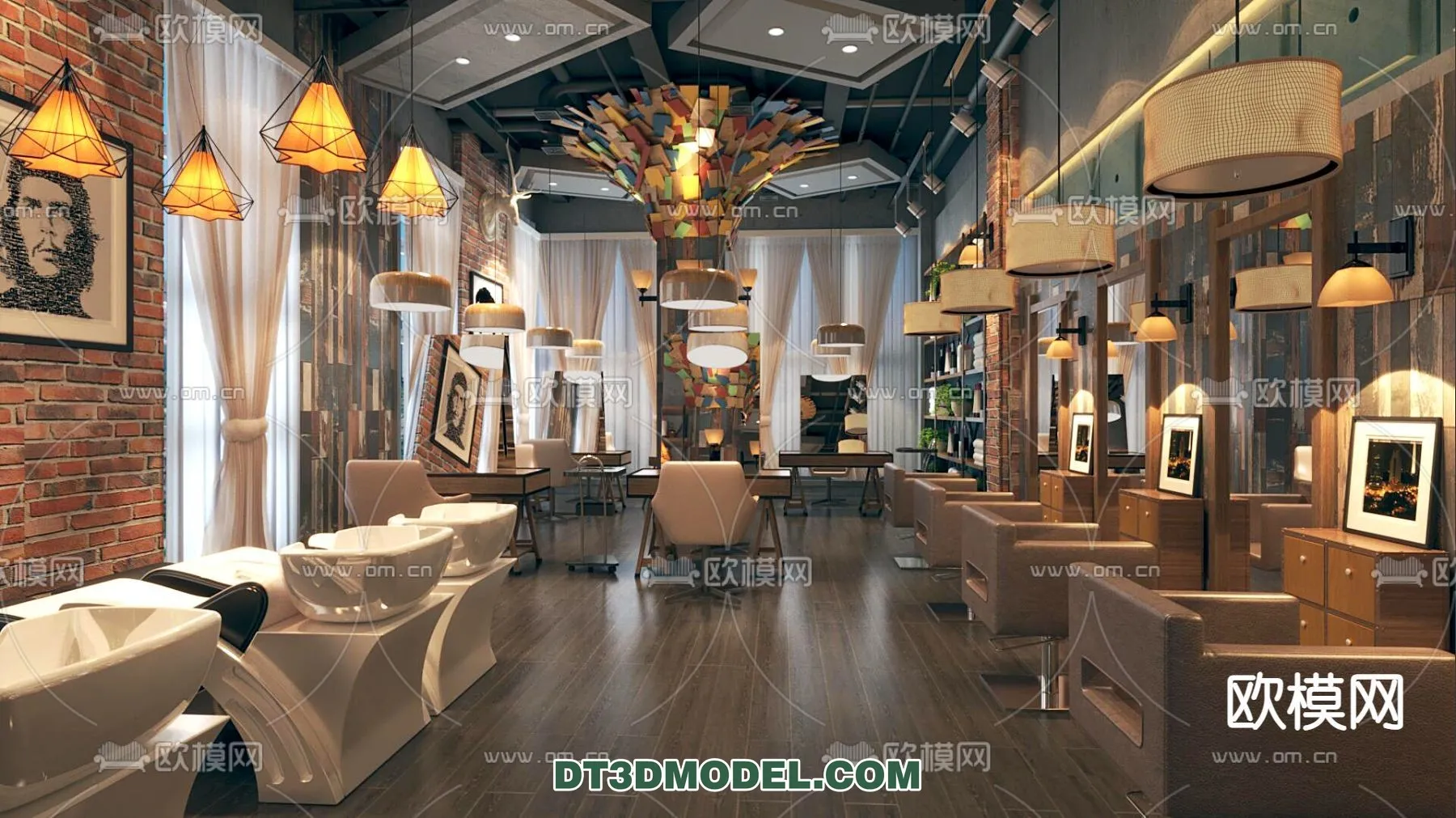 Hair Salon – 3D Interior Scene – 071