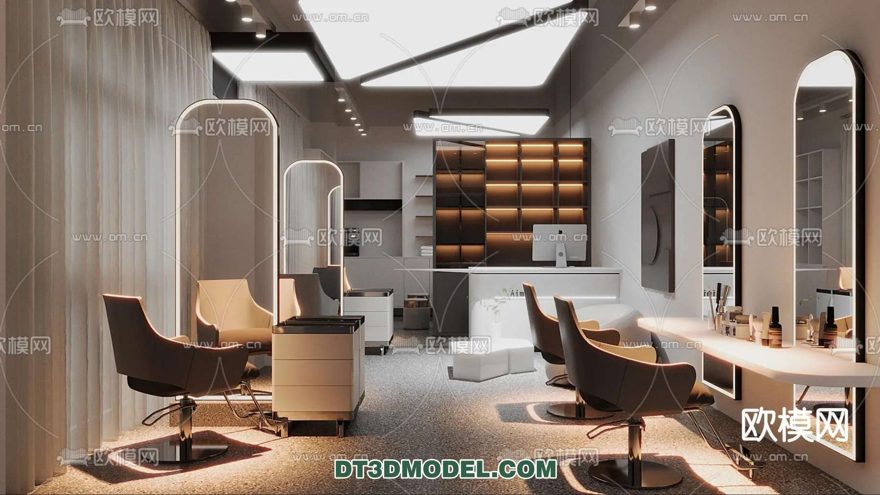 Hair Salon – 3D Interior Scene – 075